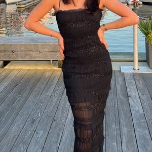 Commense Black Fitted Gown